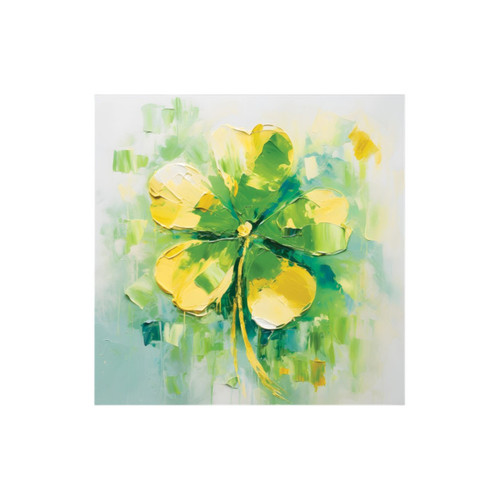 Green And Yellow Modern Abstract Shamrock Unframed Wall Art