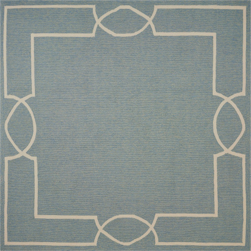 Homeroots Home Decor 7' Square UV Treated Polypropylene Spa Area Rug, Square Shape, UV Treated