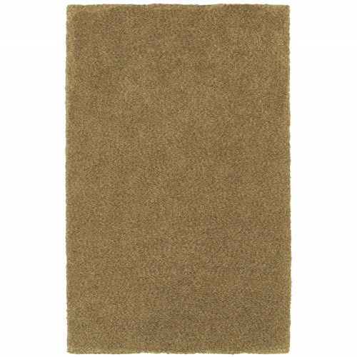 Homeroots Home Decor 5' x 7' Rich Gold Shag Tufted Handmade Stain Resistant Area Rug, Rich Gold, Handmade
