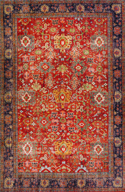 9' X 13' Red Oriental Non Skid Area Rug