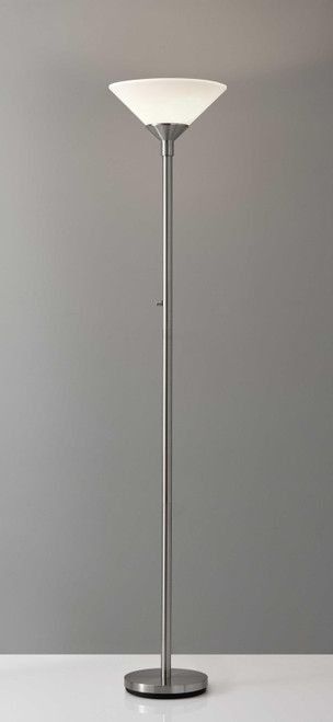 Mod Satin Steel Torchiere