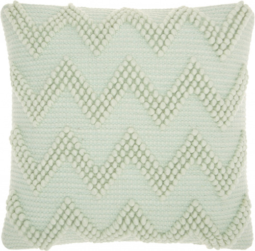 20" Green Cotton Blend Throw Pillow