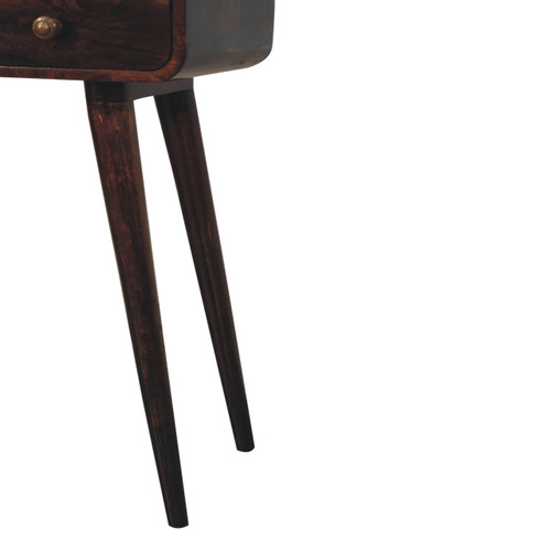 24" Walnut Solid Wood Console Table With Shelf And Two Drawers
