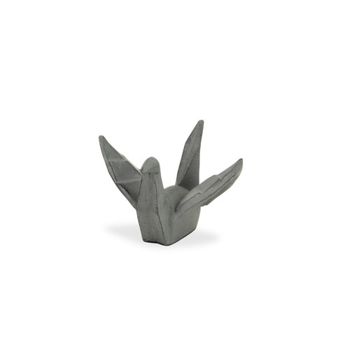 4" Gray Cast Iron Bird Hand Painted Tabletop Sculpture