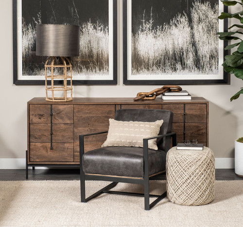 16" Ivory Abstract Pouf Ottoman