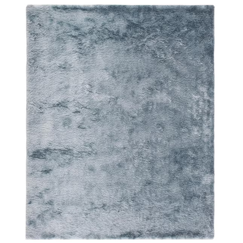 5' X 8' Blue And Silver Shag Tufted Handmade Area Rug