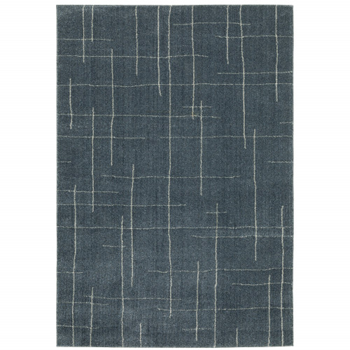 Homeroots Home Decor Geometric Power Loom Area Rug Grey Teal Beige Tan 8' x 11'