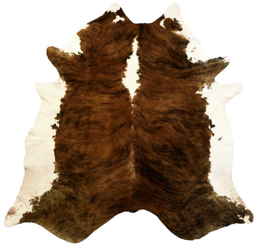 Homeroots Home Decor 6.5 Ft Classic Brindled Cowhide Rug, Natural Brazilian