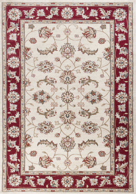Homeroots Home Decor Ivory and Red Mahal Rug, 9' x 12', Polypropylene