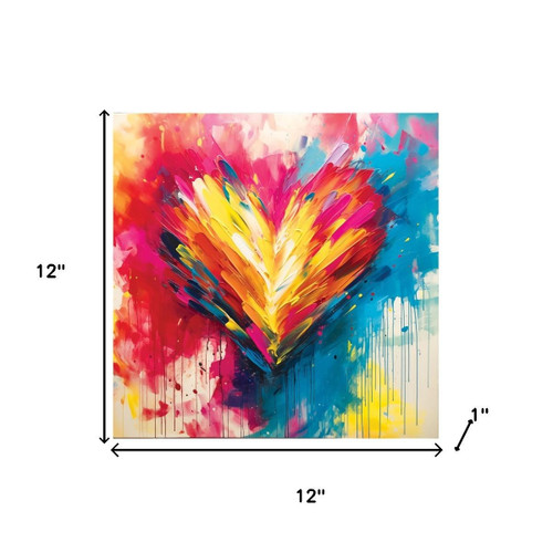 Modern Abstract Colorful Heart Unframed Wall Art
