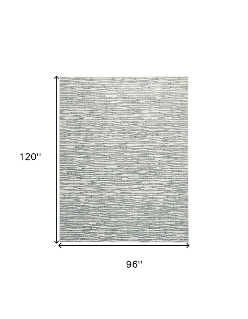 8' X 10' Gray and Ivory Striped Distressed Non Skid Area Rug