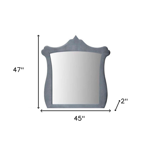47" Gray Velvet Irregular Dresser Mirror
