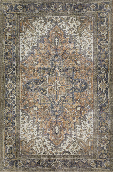 9' X 13' Brown Oriental Distressed Non Skid Area Rug
