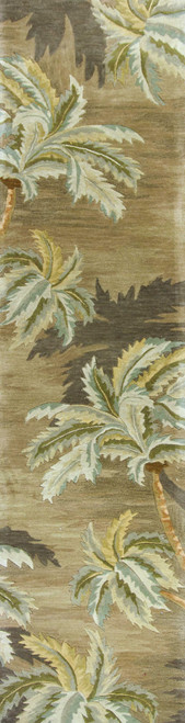 Homeroots Home Decor 10' Moss Green Hand Tufted Tropical Trees Indoor Runner Rug, Moss Green, Hand Tufted