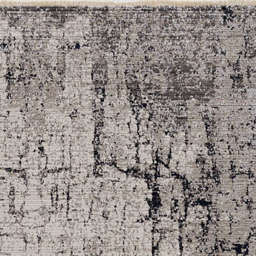 4' X 6' Ivory And Gray Abstract Distressed Area Rug