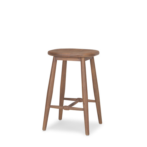 26" Natural Solid Wood Backless Counter Height Bar Chair
