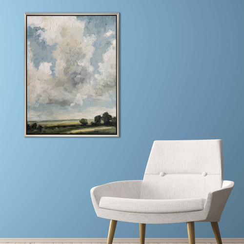 Gathering Clouds Silver Floater Frame Print Wall Art