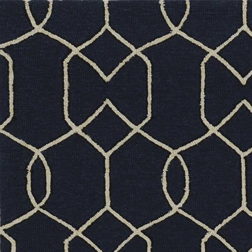 Homeroots Home Decor 7' Square UV Treated Polypropylene Navy Area Rug, Navy, Square