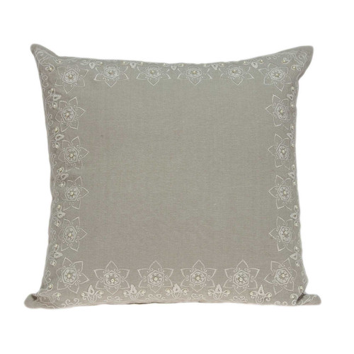 20" x 7" x 20" Decorative Transitional Beige Pillow Cover With Poly Insert