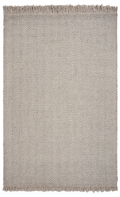 Homeroots Home Decor 5'x8' Oatmeal Beige Hand Woven Houndstooth Indoor Area Rug, Oatmeal Beige, Hand Woven