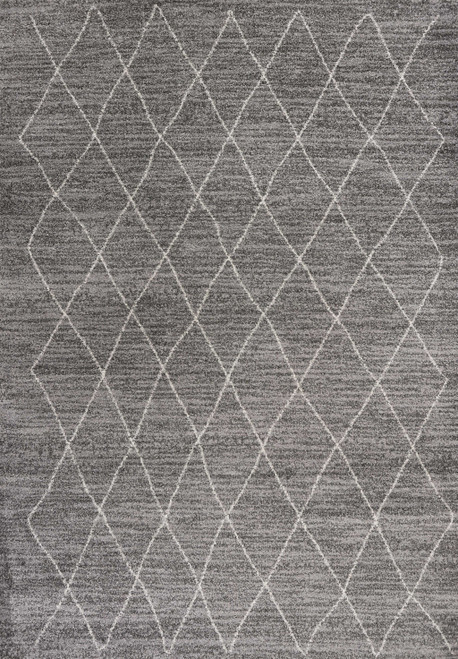 Homeroots Home Decor 5' x 8' Grey Geometric Diamond Indoor Area Rug, Grey, Indoor