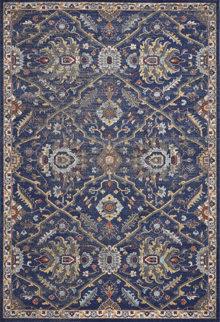 Homeroots Home Decor 5'x8' Royal Blue Machine Woven Traditional Indoor Area Rug, Royal Blue, 5'x8' Size