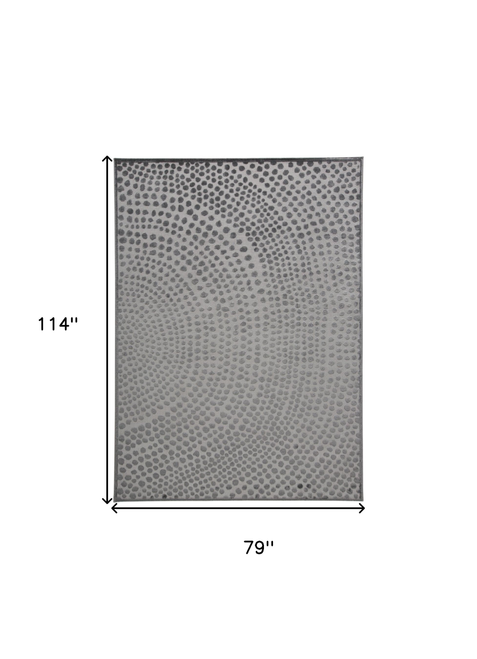 7' X 10' Gray And Silver Abstract Area Rug