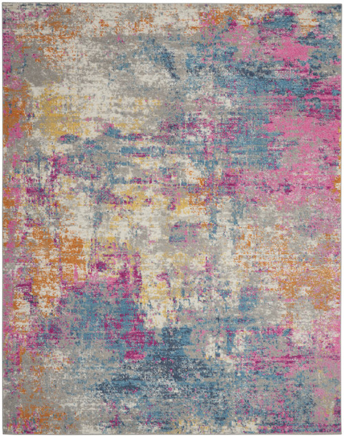 Homeroots Home Decor Abstract Area Rug, Ivory and Multi, 8' x 10'