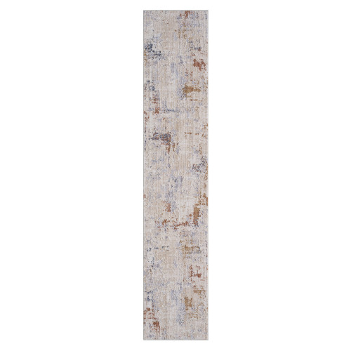 2' X 10' Beige Abstract Runner Rug