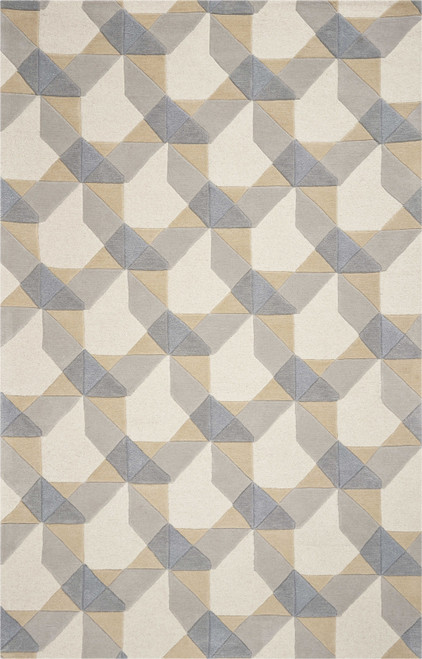 Homeroots Home Decor 5' x 8' Wool Area Rug, Ivory/Grey