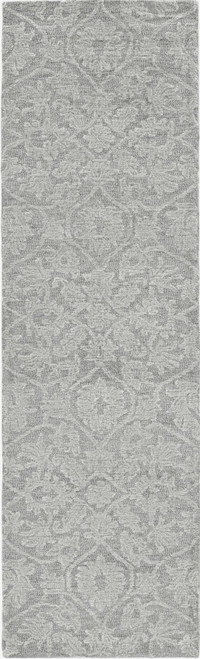 8'x11' Grey Hand Tufted Space Dyed Ogee Indoor Area Rug