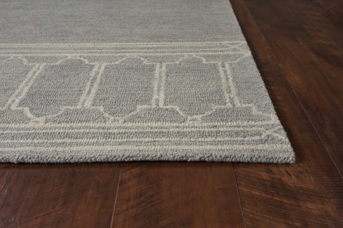 Homeroots Home Decor 5' x 7' Grey Geometric Pattern Wool Indoor Area Rug, Grey