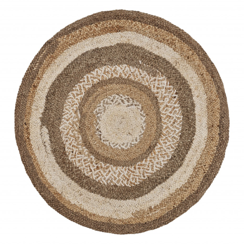 8' Beige Jute Hand Braided Round Rug