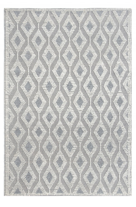 Homeroots Home Decor 6’ x 9’ Ivory Gray Diamond Trellis Modern Area Rug, Ivory Gray