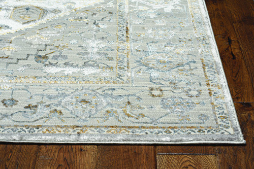 Homeroots Home Decor 5' x 8' Grey Vintage Traditional Indoor Area Rug, Grey, Traditional