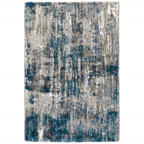 Homeroots Home Decor 4'x6' Grey and Blue Grey Skies Area Rug