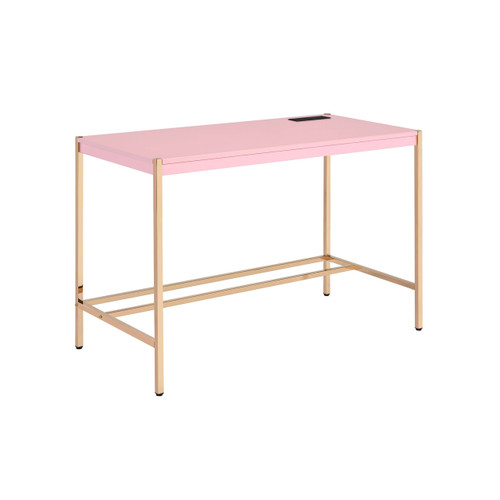 42" Pink and Gold Writing Desk