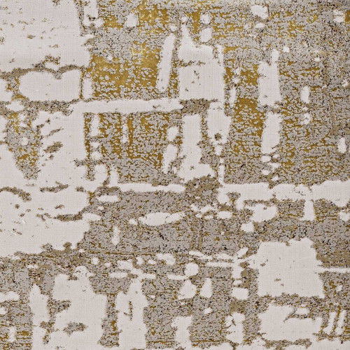 Homeroots Home Decor 7'x10' Ivory Gold Machine Woven Abstract Indoor Area Rug
