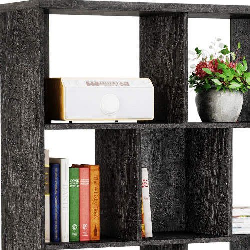 49" Charcoal Seven Tier Cube Bookcase