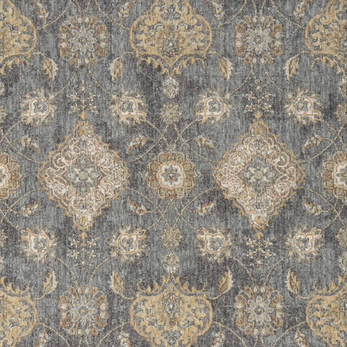 Homeroots Home Decor Slate Grey Floral Vine Wool Indoor Runner Rug, Slate Grey, 2' x 7'