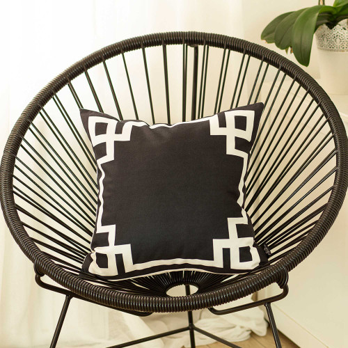 Black and White Geometric Decorative Throw Pillow Cover