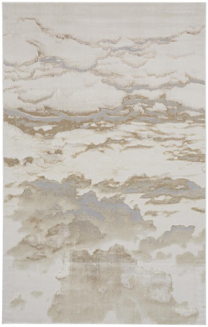 12' X 18' Ivory Tan And Gray Abstract Area Rug