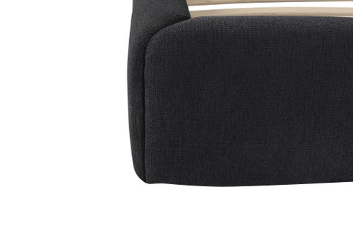 Dark Gray Tufted Linen Blend Upholstered King Bed Frame