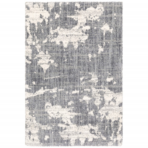 Homeroots Home Decor 4'x6' Grey and Ivory Grey Matter Area Rug