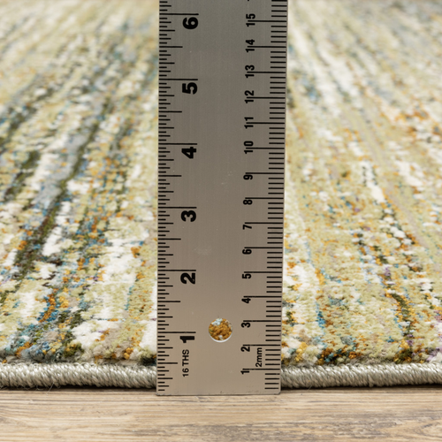 2' X 3' Blue and Ivory Abstract Power Loom Area Rug