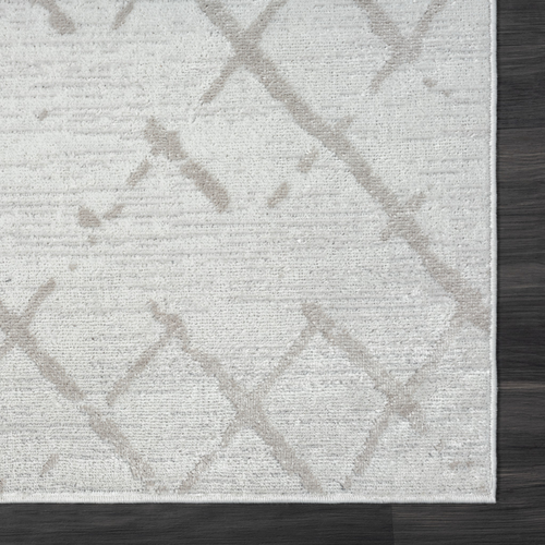 5' X 7' Cream Geometric Area Rug