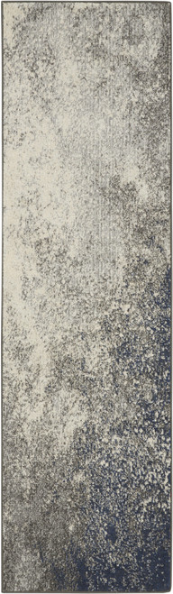 Homeroots Home Decor Charcoal and Ivory Abstract Runner Rug, 2 x 8 Inch