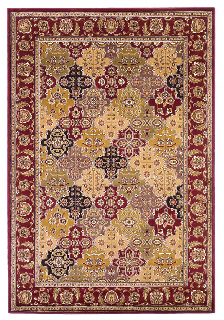 2' X 3' Red Orange And Black Quatrefoil Area Rug