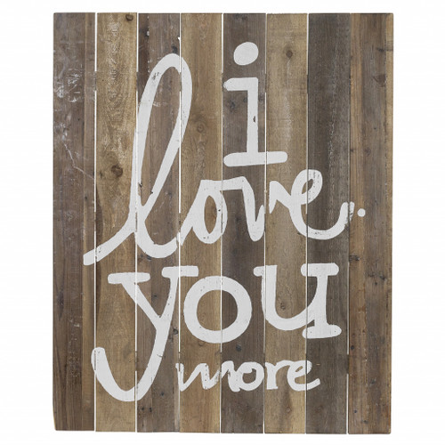 Brown And White I Love You More Wall Decor