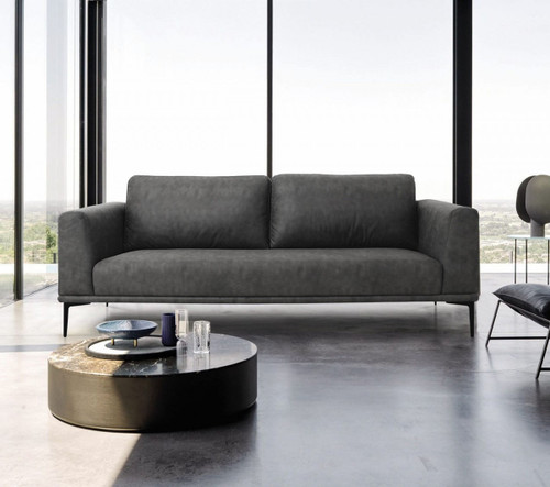 Modern 78" Dark Grey Loveseat With Removable Cushions